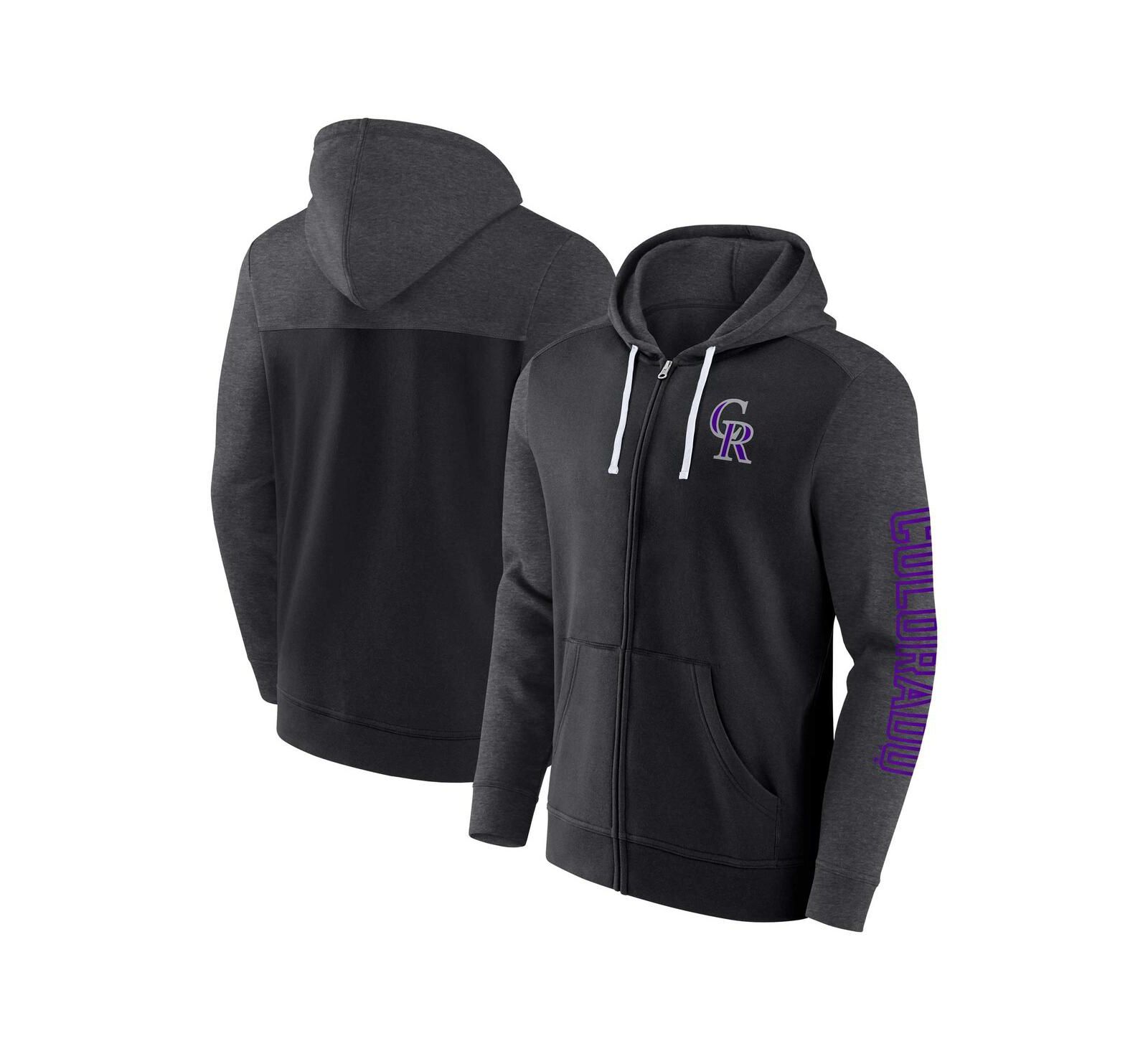 Мужское худи Fanatics Colorado Rockies Offensive Line Up Full-Zip Black