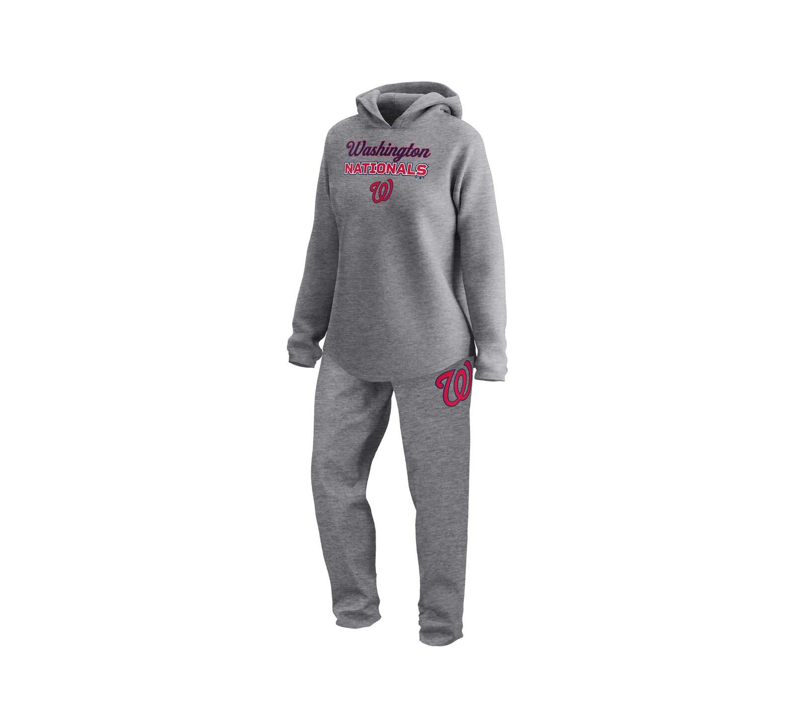 Women's Fanatics Gray Washington Nationals Legacy Pullover Hoodie and Sweatpants Set