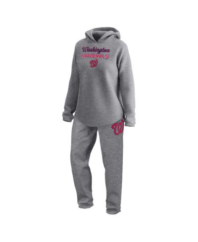 Женский комплект из худи и спортивных штанов Fanatics Gray Washington Nationals Legacy