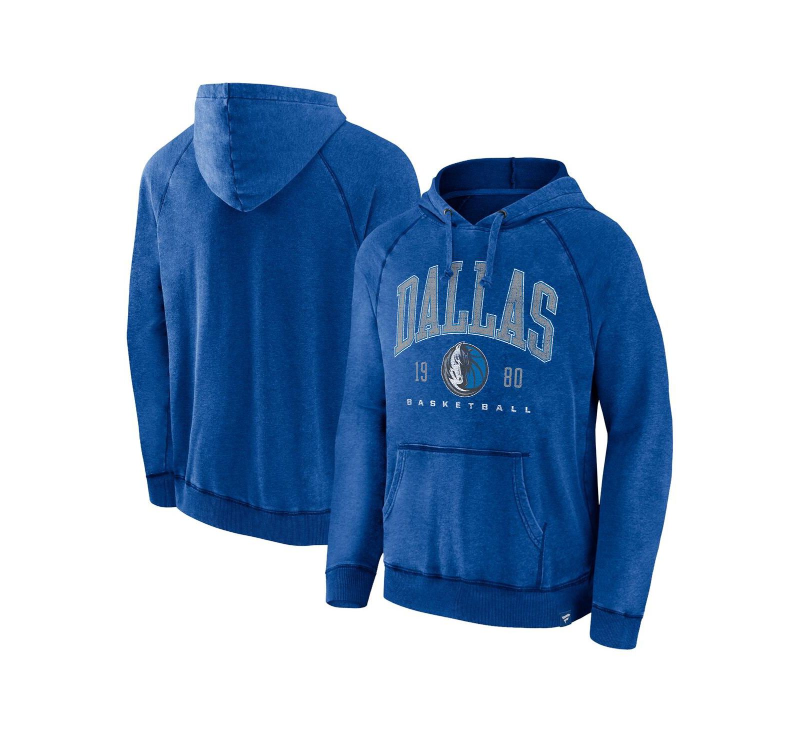 Мужское худи Fanatics Dallas Mavericks Snow Wash Raglan, голубой меланж
