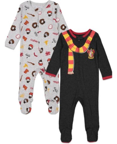 Harry Potter Baby Boys Baby 2 Pack Zip Up Costume Sleep N' Play Coveralls Newborn