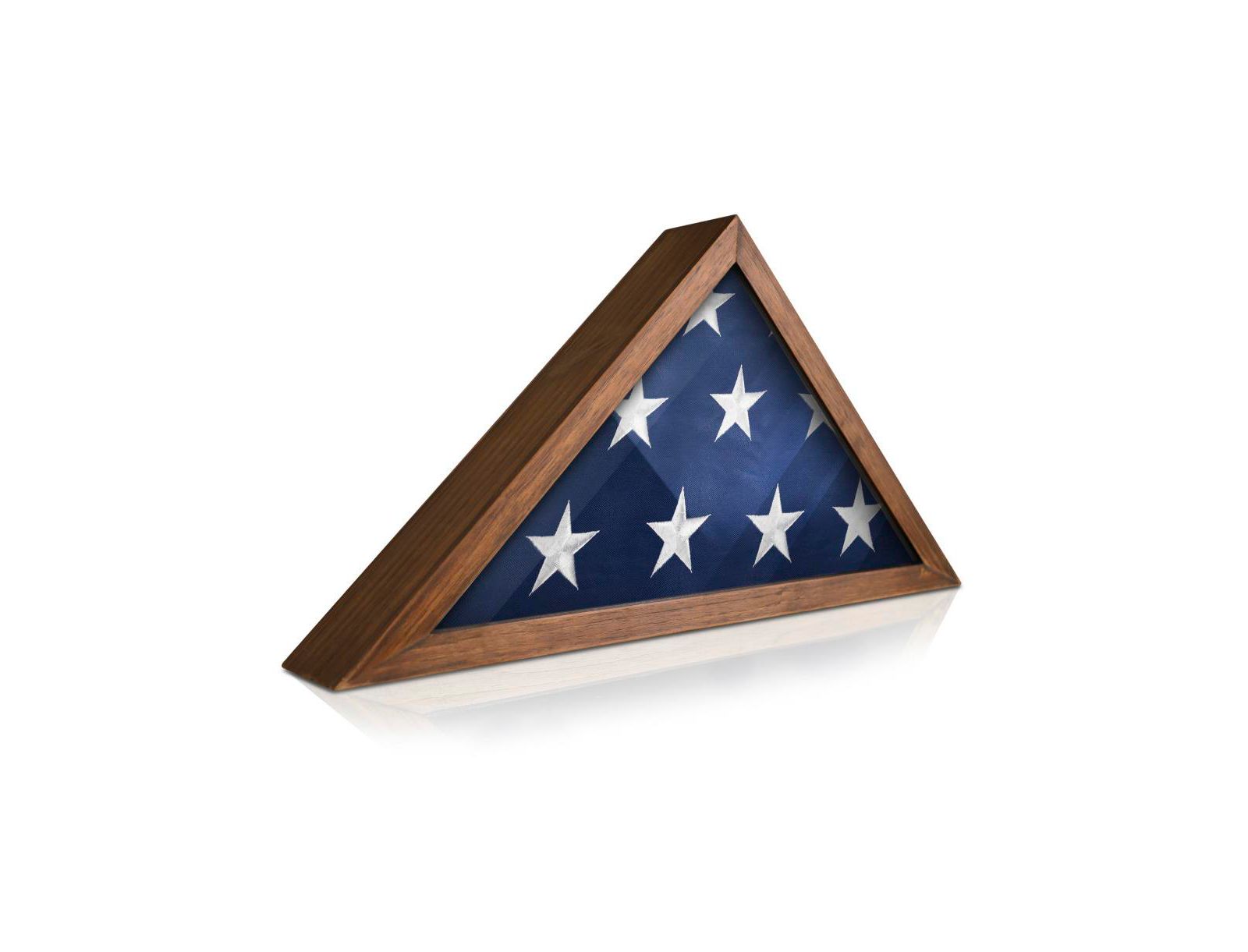 Rustic Flag Case - Solid Wood Military Flag Display Case For 9.5 X 5 American Veteran Burial Flag, Wall Mounted Burial Flag Frame