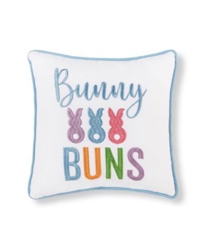 Easter "Bunny Buns" вышитая декоративная подушка Mini Spring Themed, 10" x 10"