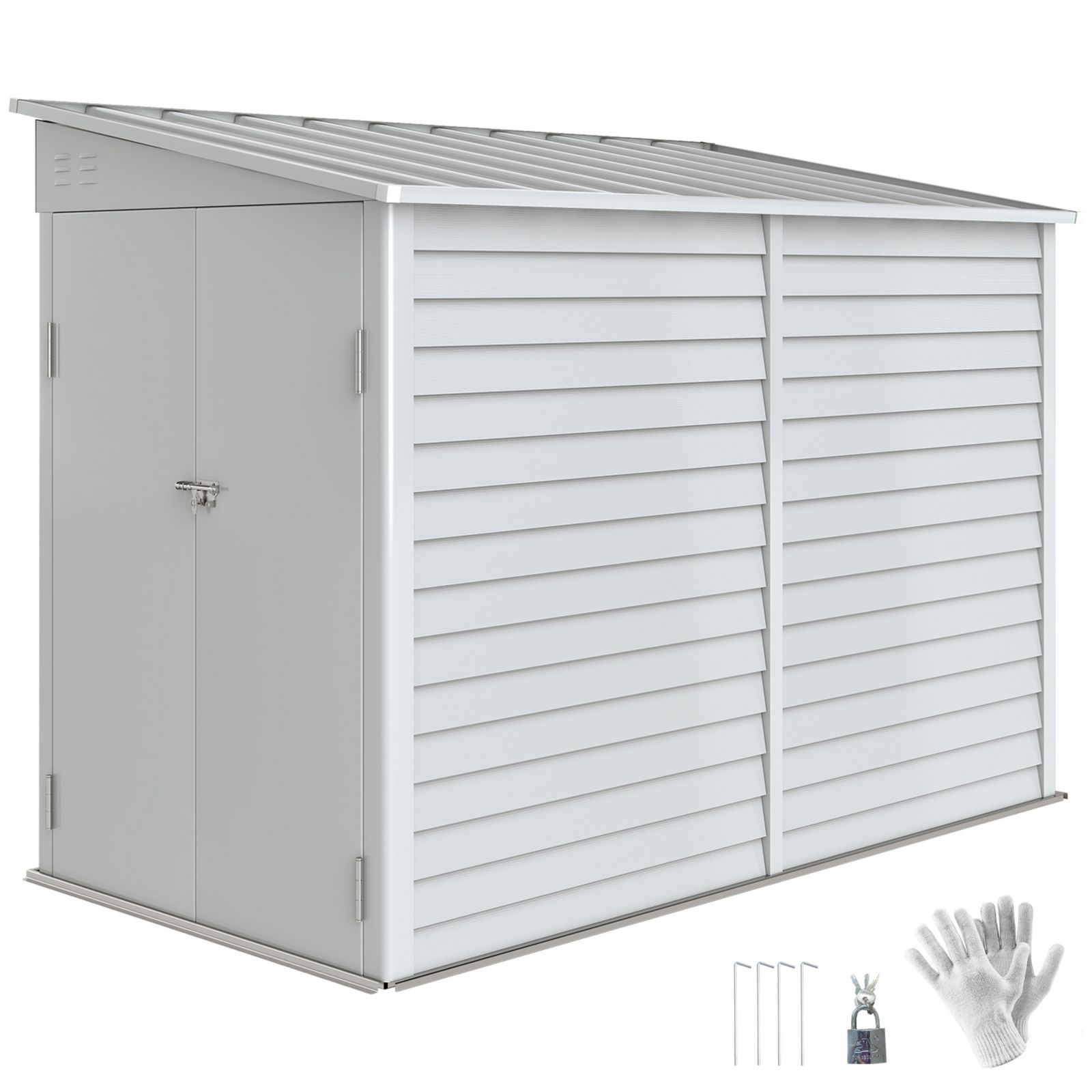 Outsunny 4.6' x 9' Metal Outdoor Storage Shed with Lockable Doors
