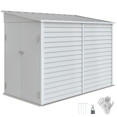 Металлический уличный сарай Outsunny 4.6' x 9' с запираемыми дверцами