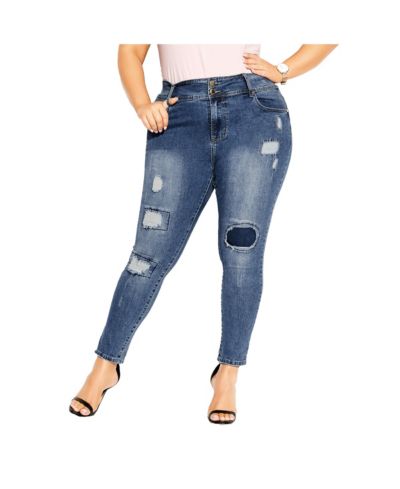 CITY CHIC Plus Size Patched Apple Skinny Jean
