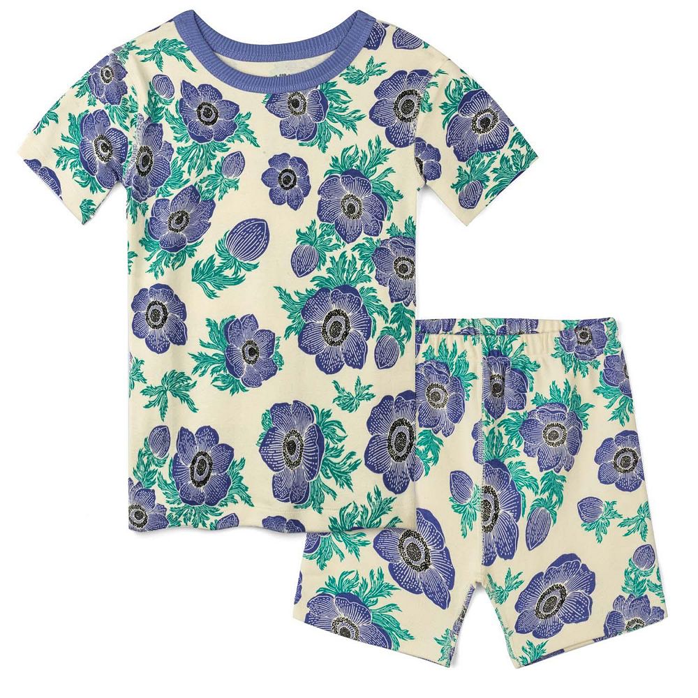 Детская пижама Mightly Toddler Girls из 100% органического хлопка, короткий комплект, 2 предмета