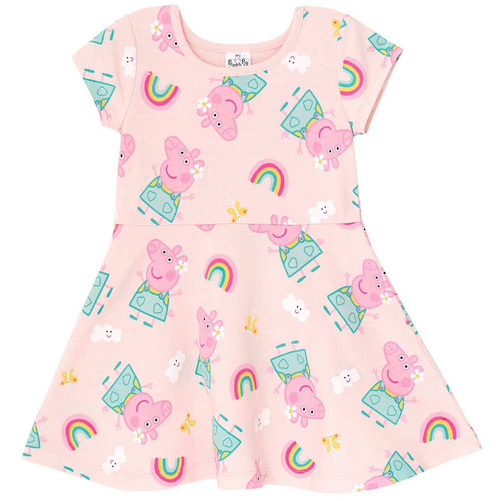 Детское платье Peppa Pig для девочек, летящего кроя, французская терри, розовое, для малышей
