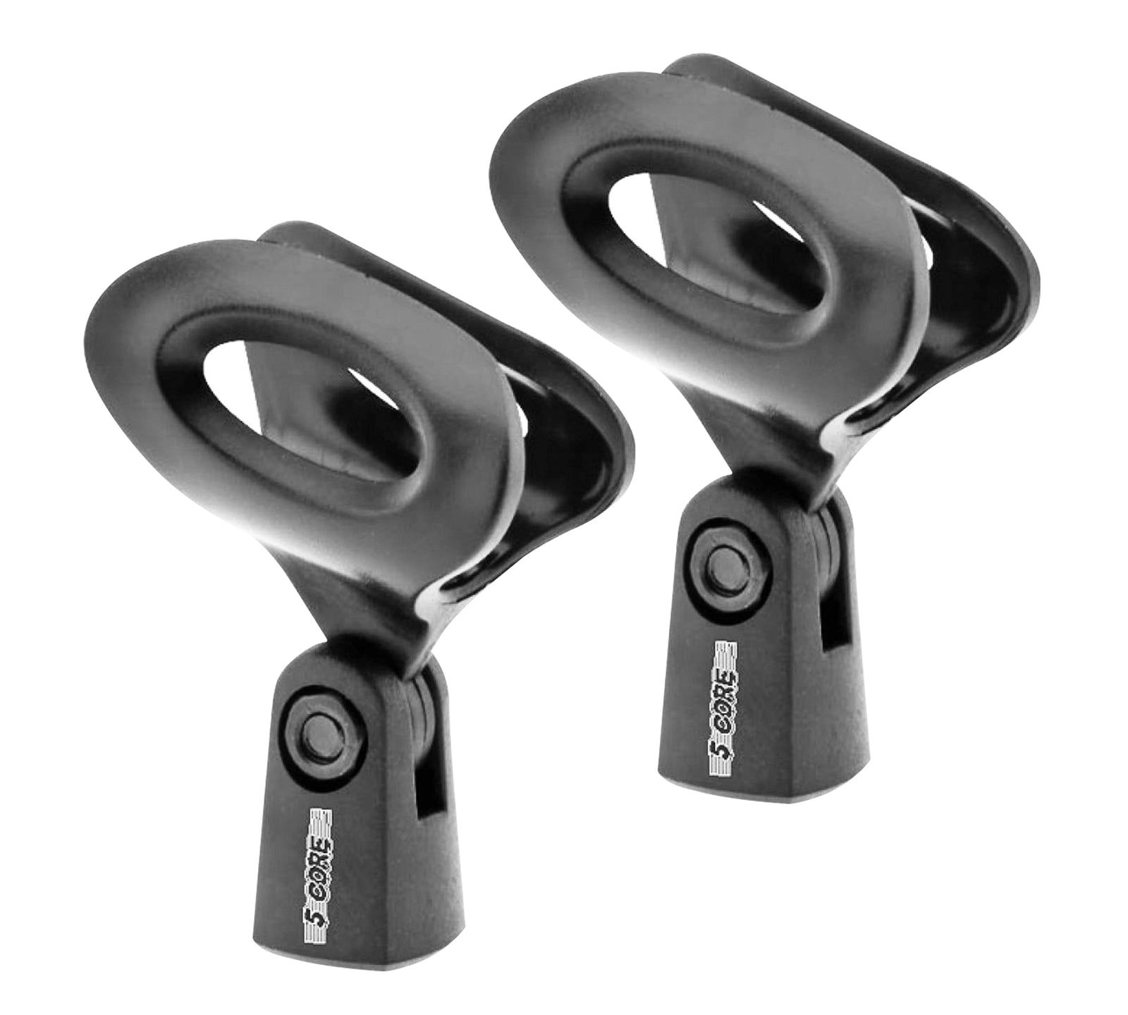 5 Core Universal Adjustable-Angle Microphone Clip Holders for Standard Mic Stands, 2-Piece Set