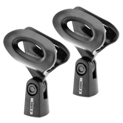 5 Core Universal Adjustable-Angle Microphone Clip Holders for Standard Mic Stands, 2-Piece Set