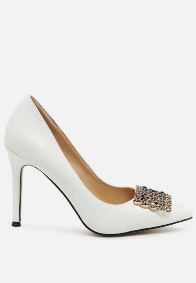 London Rag Women's Cirrus Diamante Embellished Brooch Pumps