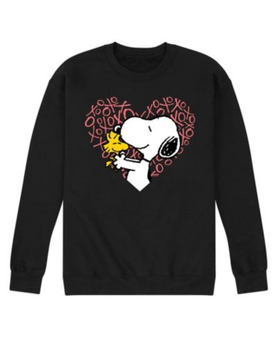 AIRWAVES Men's Peanuts Long Sleeve Crew Fleece Sweatshirt