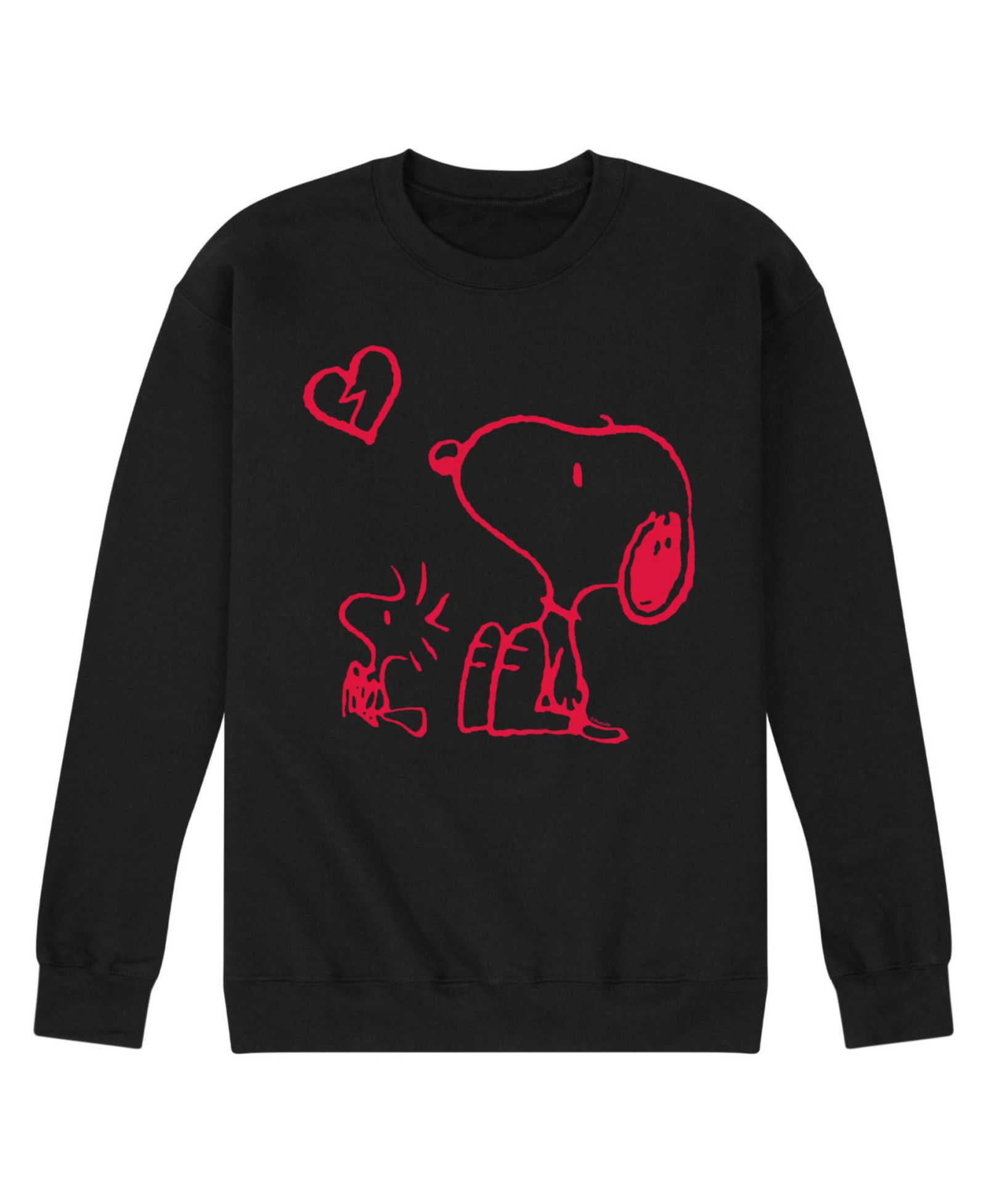 AIRWAVES Men's Snoopy Peanuts Long Sleeve Crew Fleece Sweatshirt