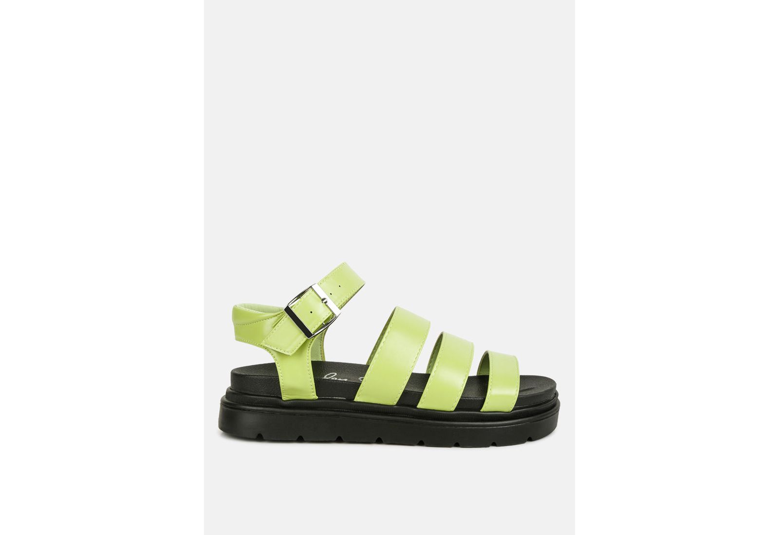 London Rag Womens Belcher Faux Leather Gladiator Sandals