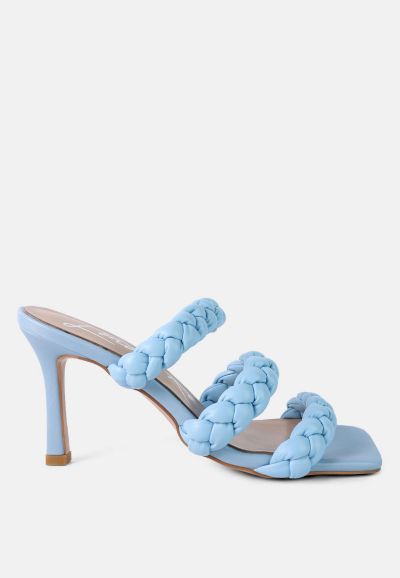 London Rag Women's High Bae Braided Strap Casual Heels Sandal