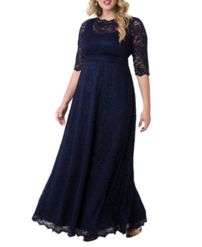 Kiyonna Plus Size Women'sPlus Leona Lace Long Formal Gown