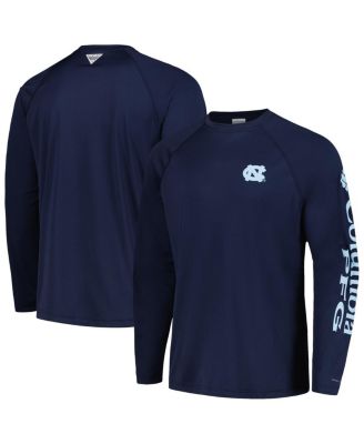 Мужская футболка Columbia Blue North Carolina Tar Heels Terminal Tackle Omni-Shade Raglan Long Sleeve