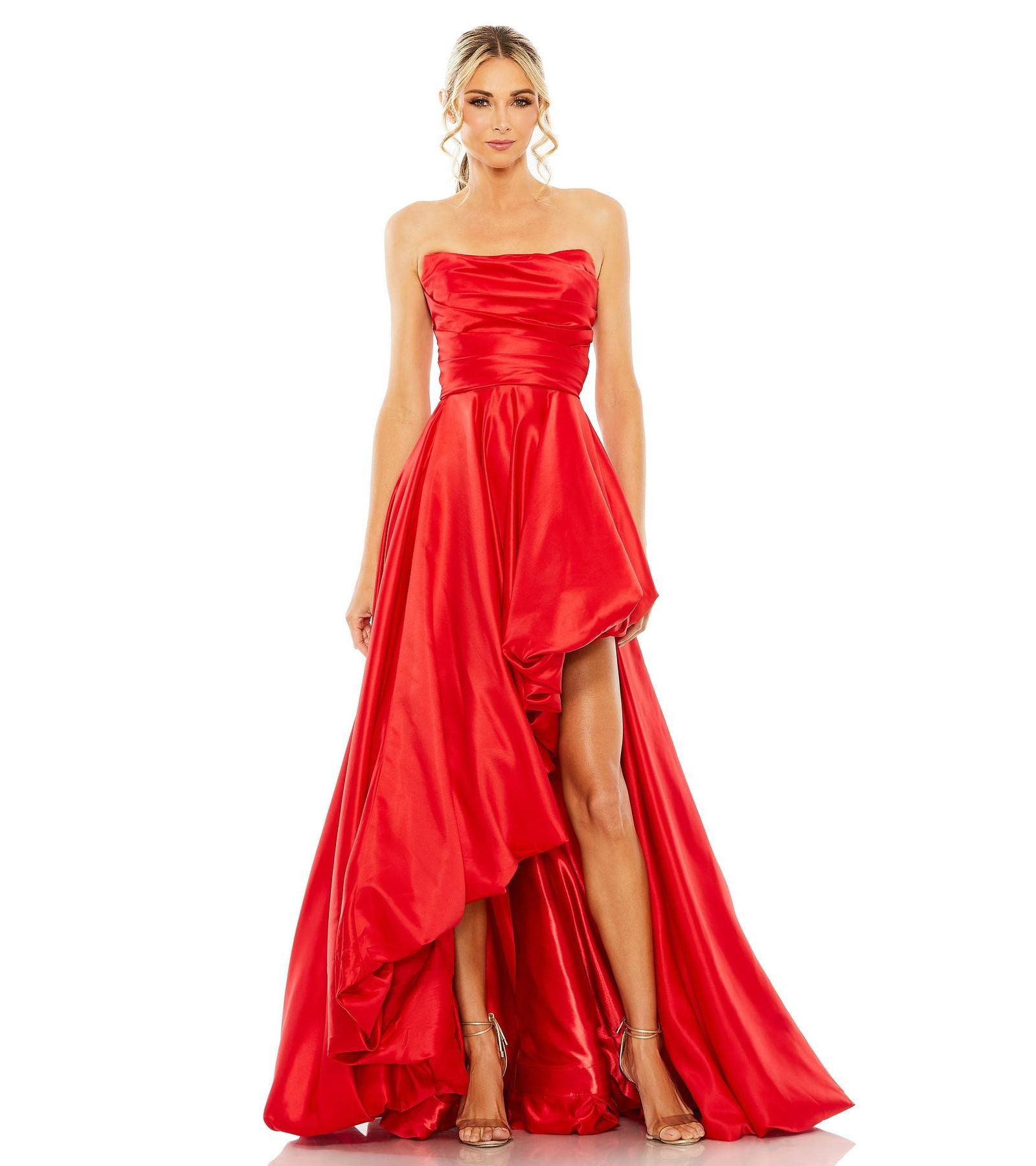 Mac Duggal Женское вечернее платье без бретелей с драпировкой