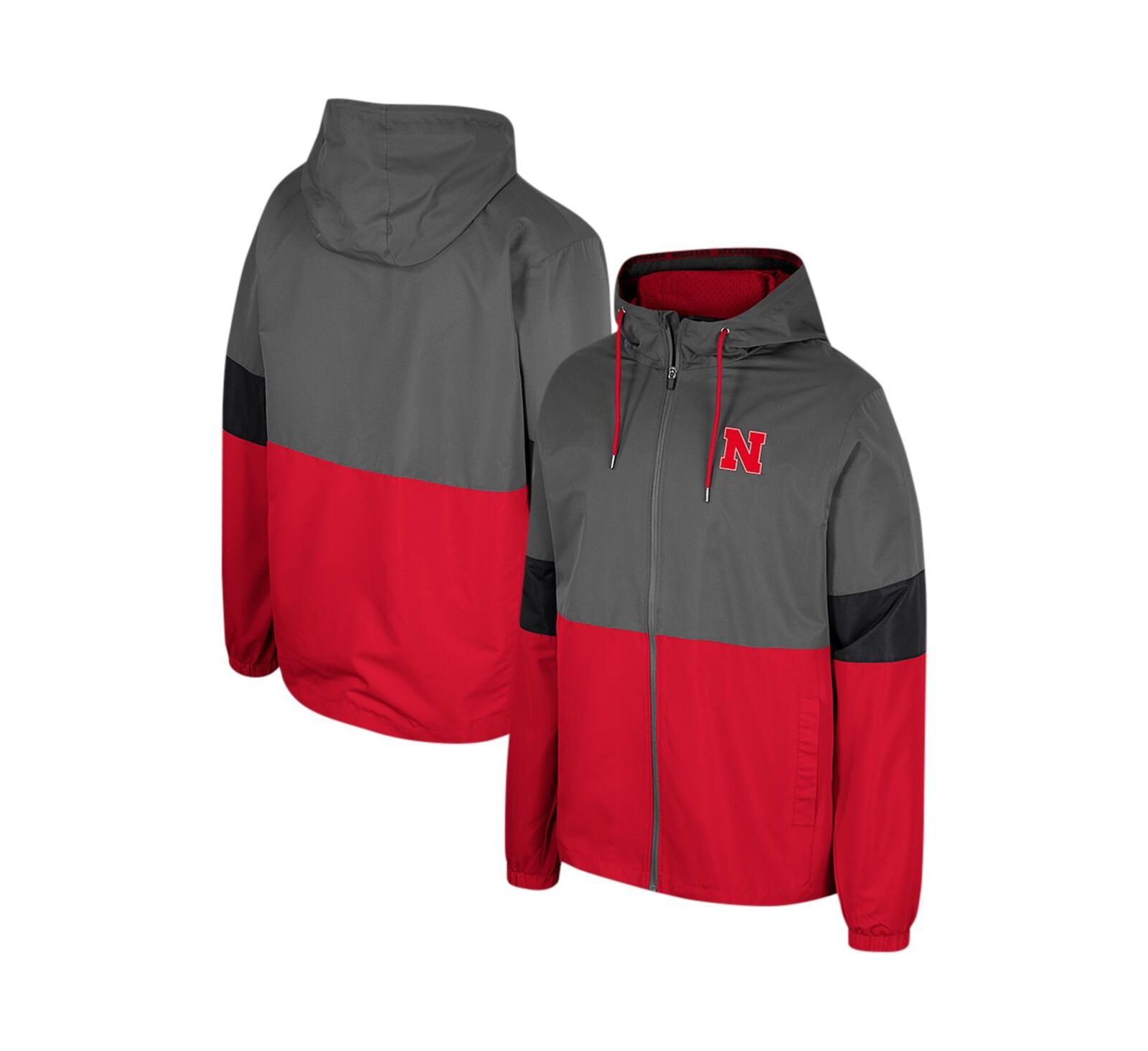 Men's Colosseum Charcoal Nebraska Huskers Miles Full-Zip Jacket