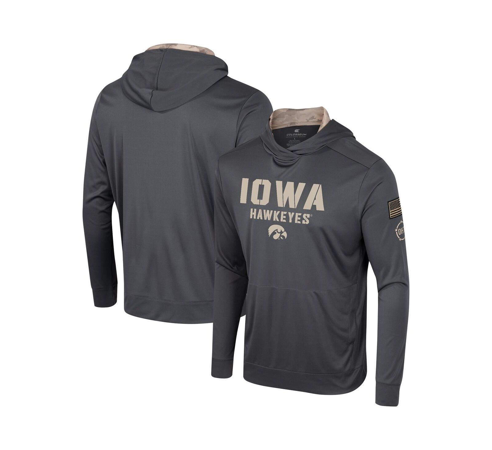 Мужское худи Colosseum Iowa Hawkeyes OHT Military-Inspired Long Sleeve Charcoal