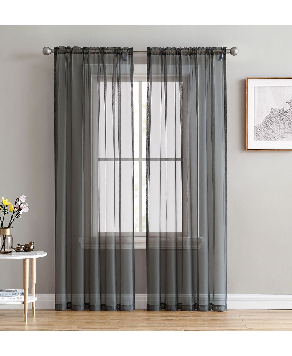 HLC.ME 2 Pack Sheer Voile Window Curtain Sheer Panels