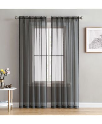 HLC.ME 2 Pack Sheer Voile Window Curtain Sheer Panels