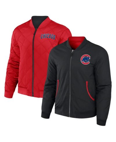 Мужской Darius Rucker Collection by Fanatics Black, Red Chicago Cubs Reversible Full-Zip Bomber Jacket