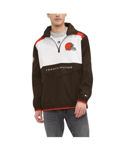 Мужское худи Tommy Hilfiger Brown, White Cleveland Browns Carter Half-Zip
