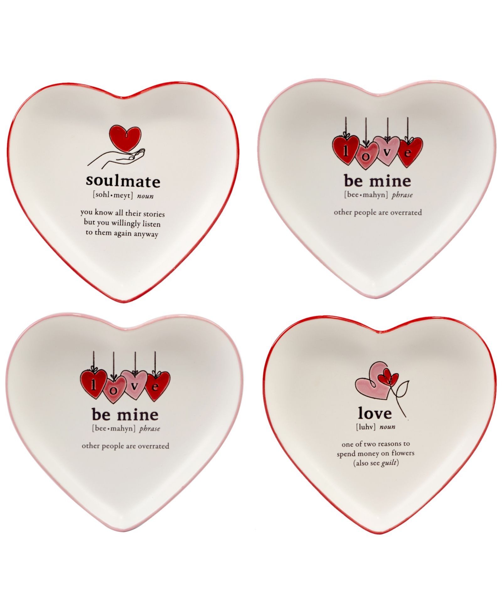 Certified International тарелки Valentine's Day, набор из 4 шт