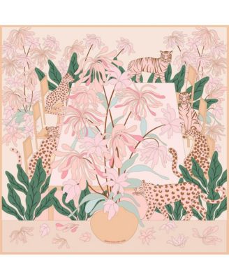 Jessie Zhao New York Double Sided Silk Scarf Of Jungle Gathering