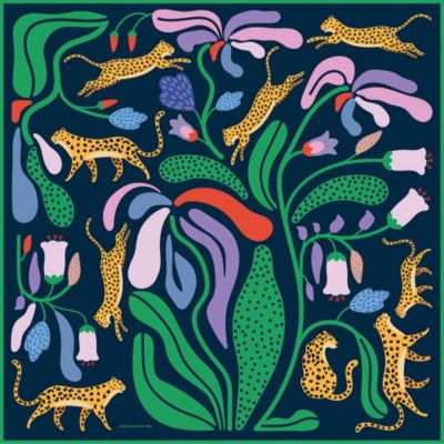 Шелковый шарф Jessie Zhao New York Double Sided Of Jungle Night