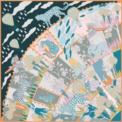 Шарф Jessie Zhao New York Double Sided Silk Of World Travel из шелка