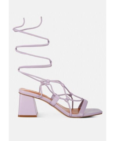 Provoked Lace Up Block Heeled Sandals