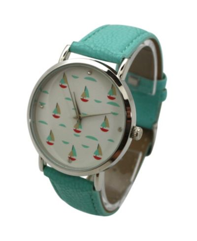 Olivia Pratt Soft Band Sailing Boats Dial Women Watch