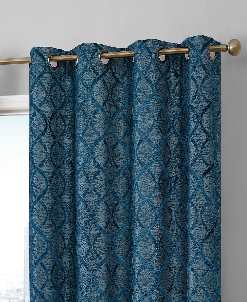 HLC.ME Versailles Lattice Flocked шторы для окон, 100% Blackout, теплоизолирующие, звуконепроницаемые, комплект из 2 шт.
