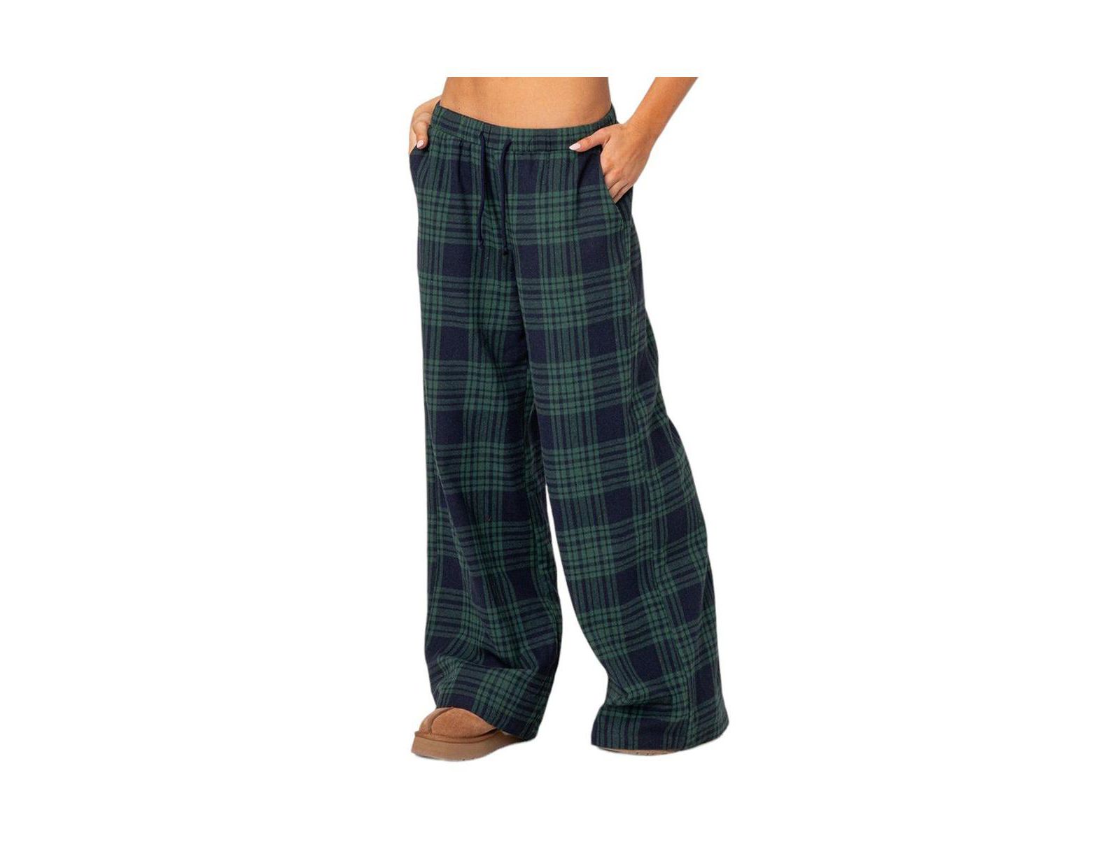 Женские широкие брюки Edikted Lounge Around Plaid