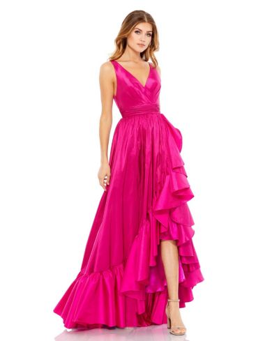 Женское вечернее платье Mac Duggal Taffeta Hi-Low Ruffle Gown