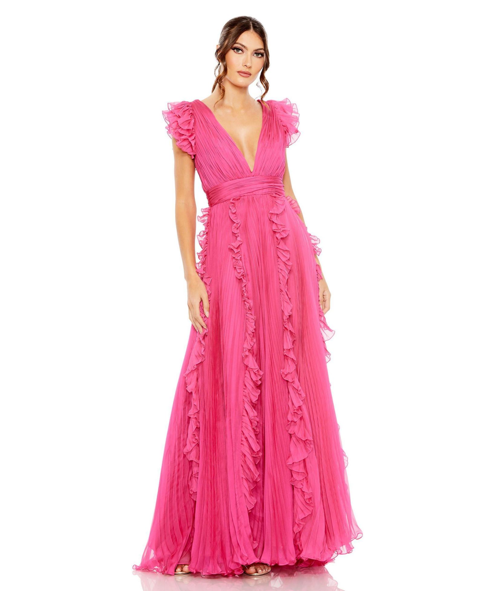 Mac Duggal Женское вечернее платье с плиссировкой и рюшами
