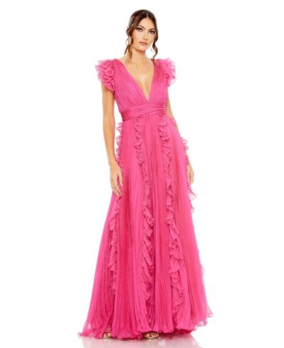 Mac Duggal Женское вечернее платье с плиссировкой и рюшами