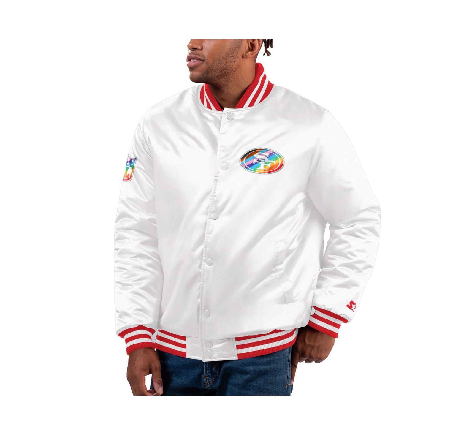 Мужская куртка Starter White Distressed San Francisco 49ers Pride Full-Snap Varsity