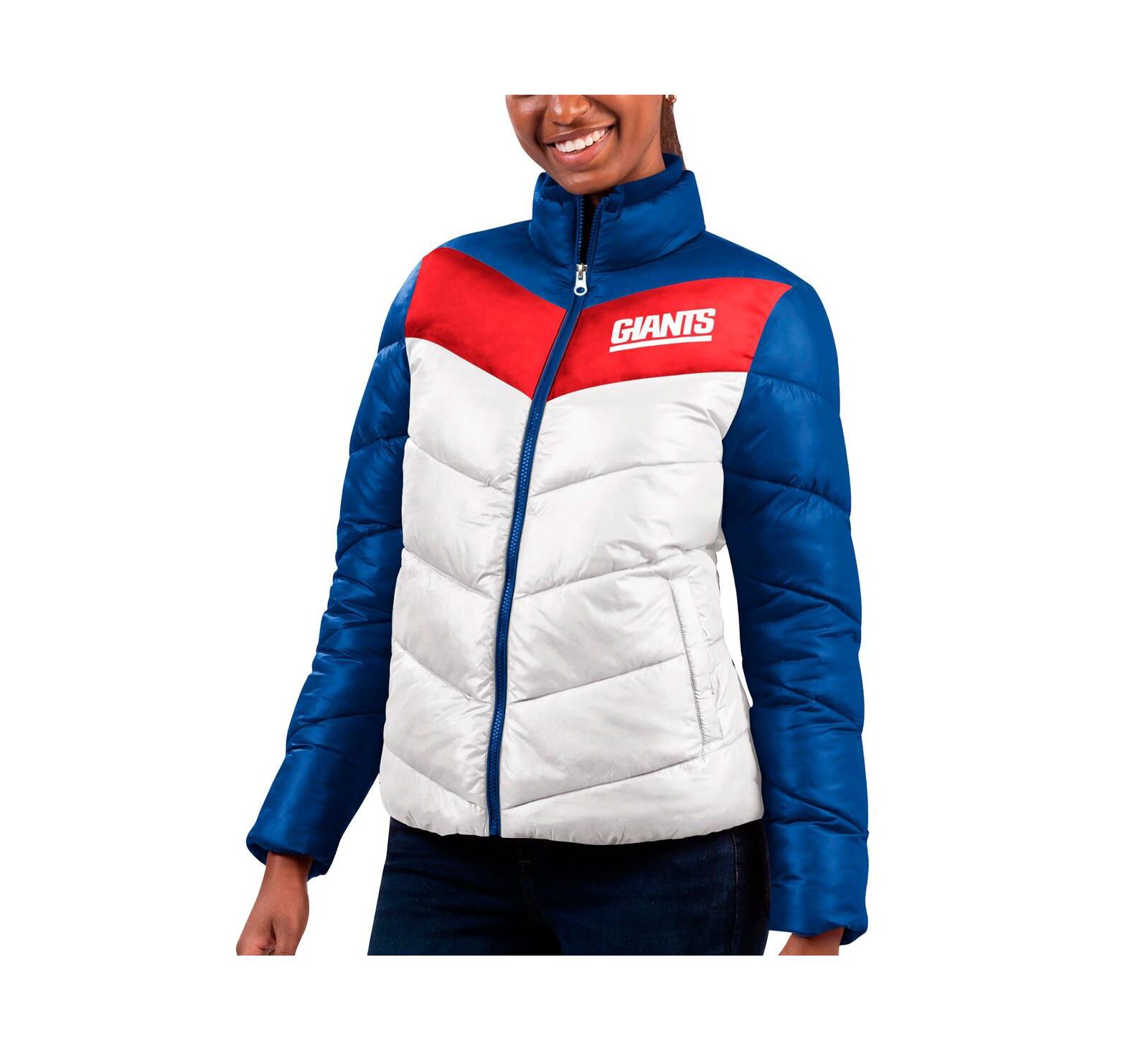 Women's G-III 4Her by Carl Banks White, Royal New York Giants New Star Quilted Full-Zip Jacket
