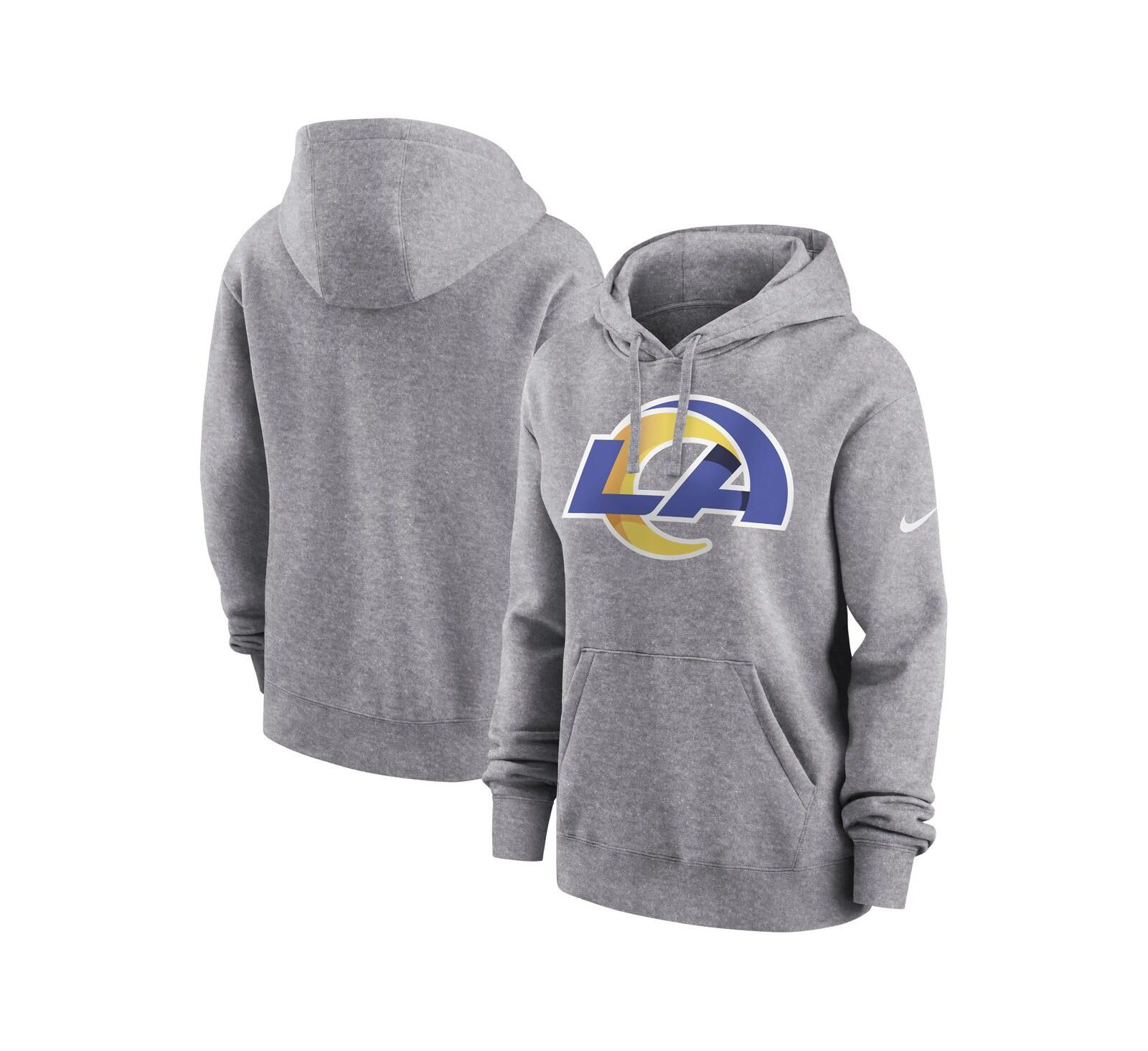 Женское худи Nike Heather Gray Los Angeles Rams Team Logo Club Fleece Pullover
