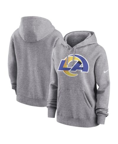 Женское худи Nike Heather Gray Los Angeles Rams Team Logo Club Fleece Pullover