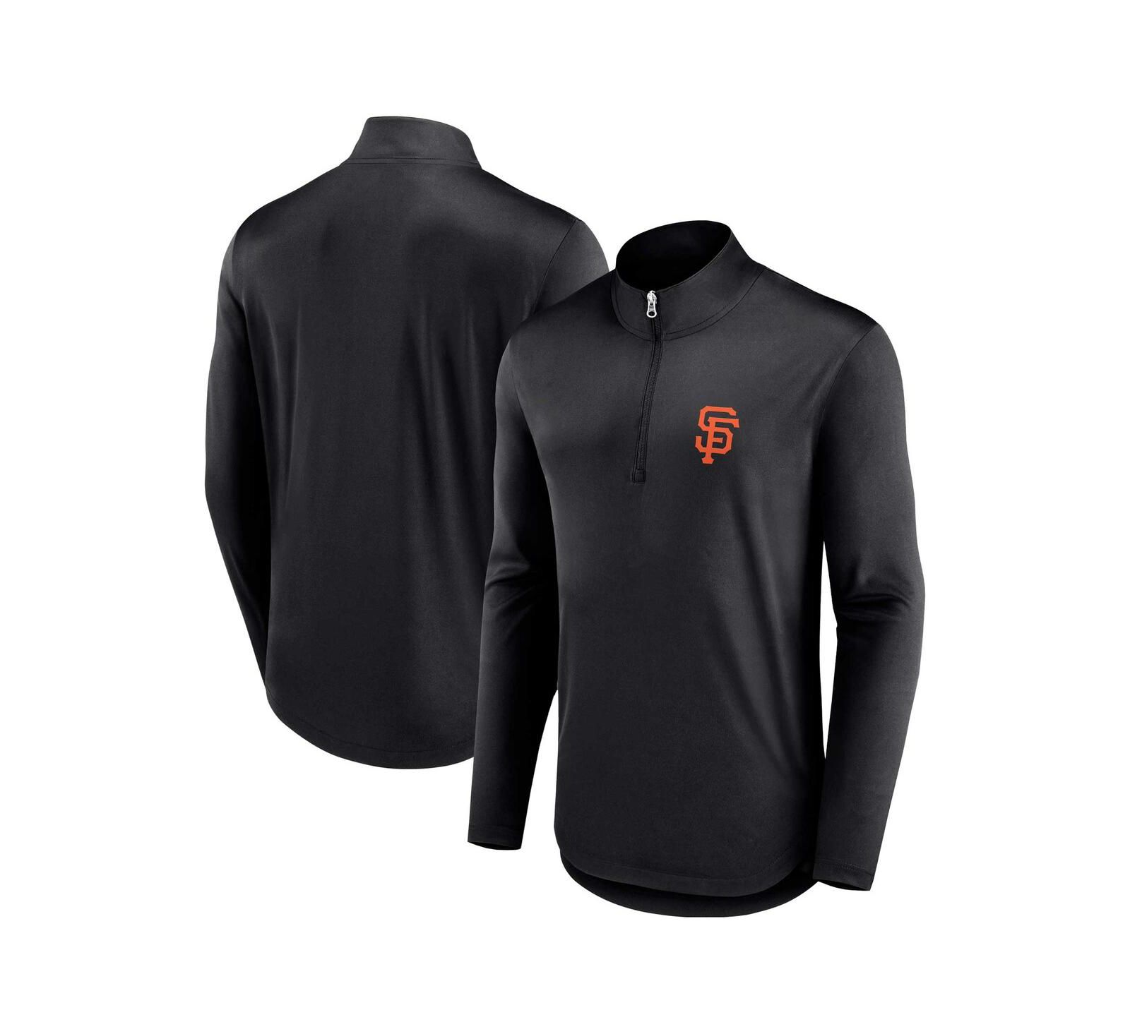 Men's Fanatics Black San Francisco Giants Quarterback Quarter-Zip Top