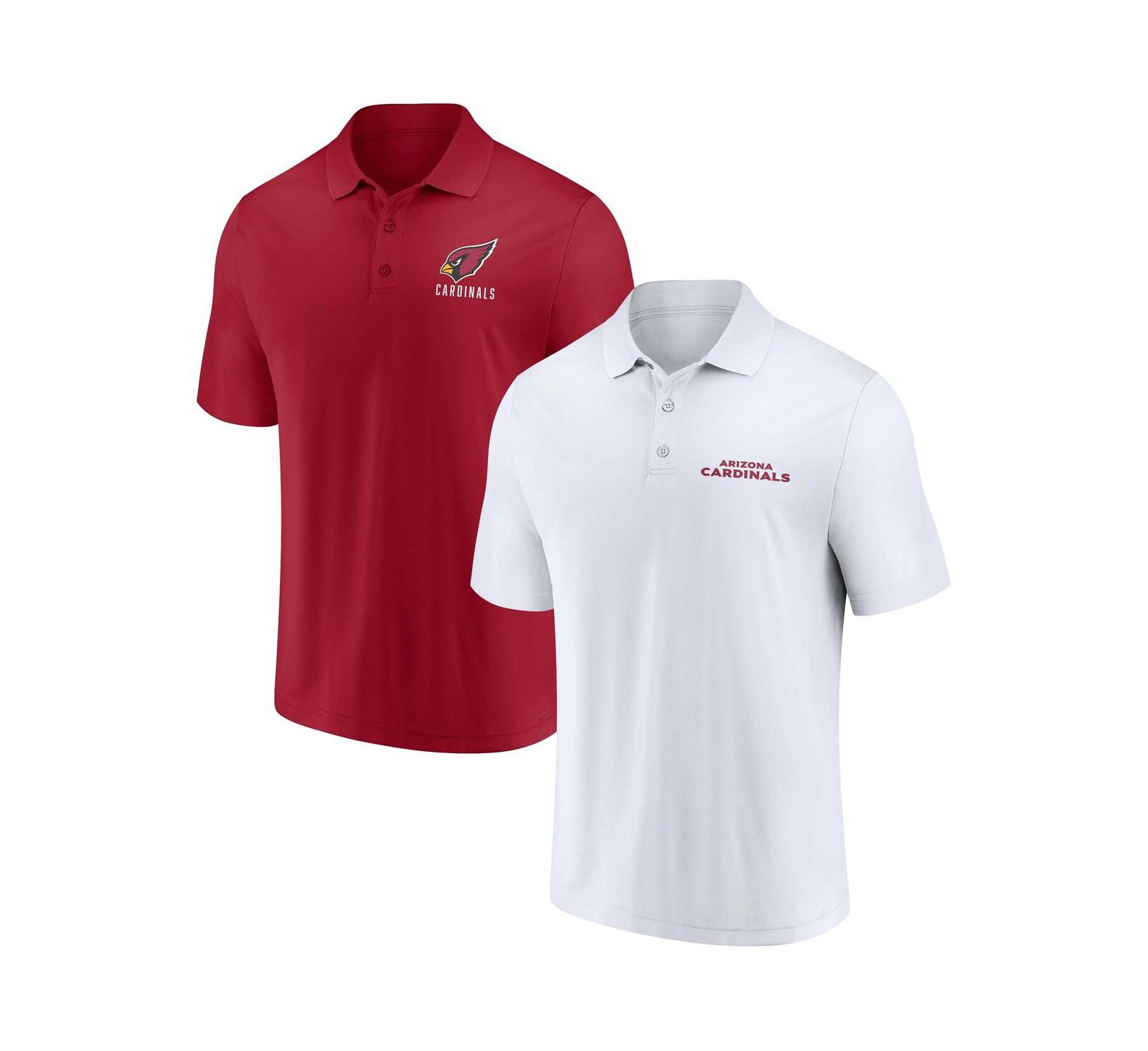 Men's Fanatics White, Cardinal Arizona Cardinals Lockup Two-Pack Polo Shirt Set