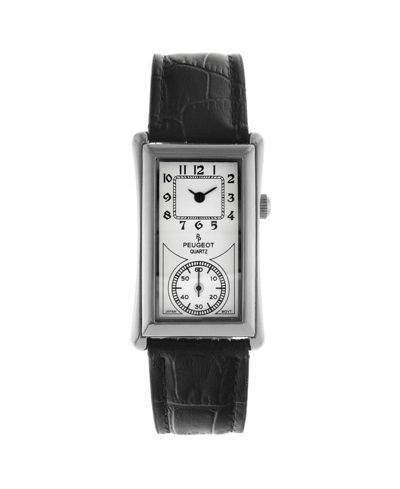 Peugeot Men's 40x24 mm Silver Large Remote Sweep Leather Strap watch