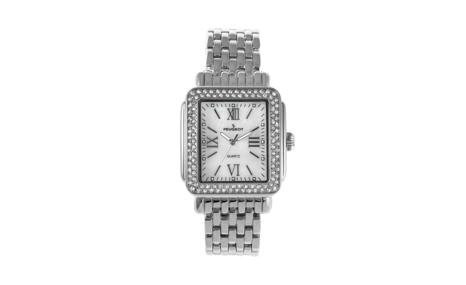 Peugeot Women's 36X30mm Silver Tank Bracelet Watch Panther Link Bracelet