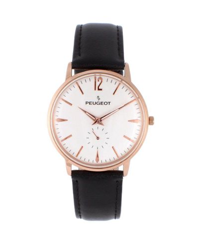 Peugeot Мужские винтажные часы с кожаным ремешком 40mm Rose Gold