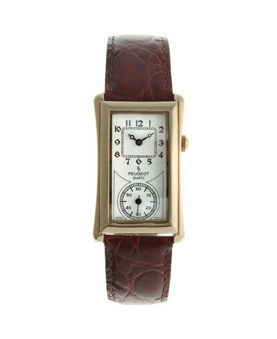 Peugeot Men's 40x24 mm Gold Large Remote Sweep Leather Strap watch