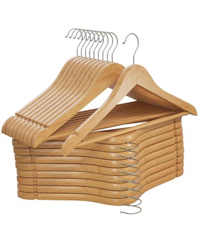 Homeitusa 20-Pack Solid Wood Clothes Hangers